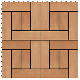 VidaXL 22 st Terrastegels 30x30 cm 2 m² HKC teakkleur