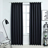 Vidaxl gordijnen verduisterend met haken 2 st 140x175 cm antraciet