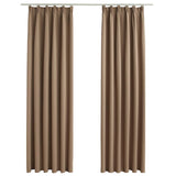 Vidaxl gordijnen verduisterend met haken 2 st 140x225 cm taupe