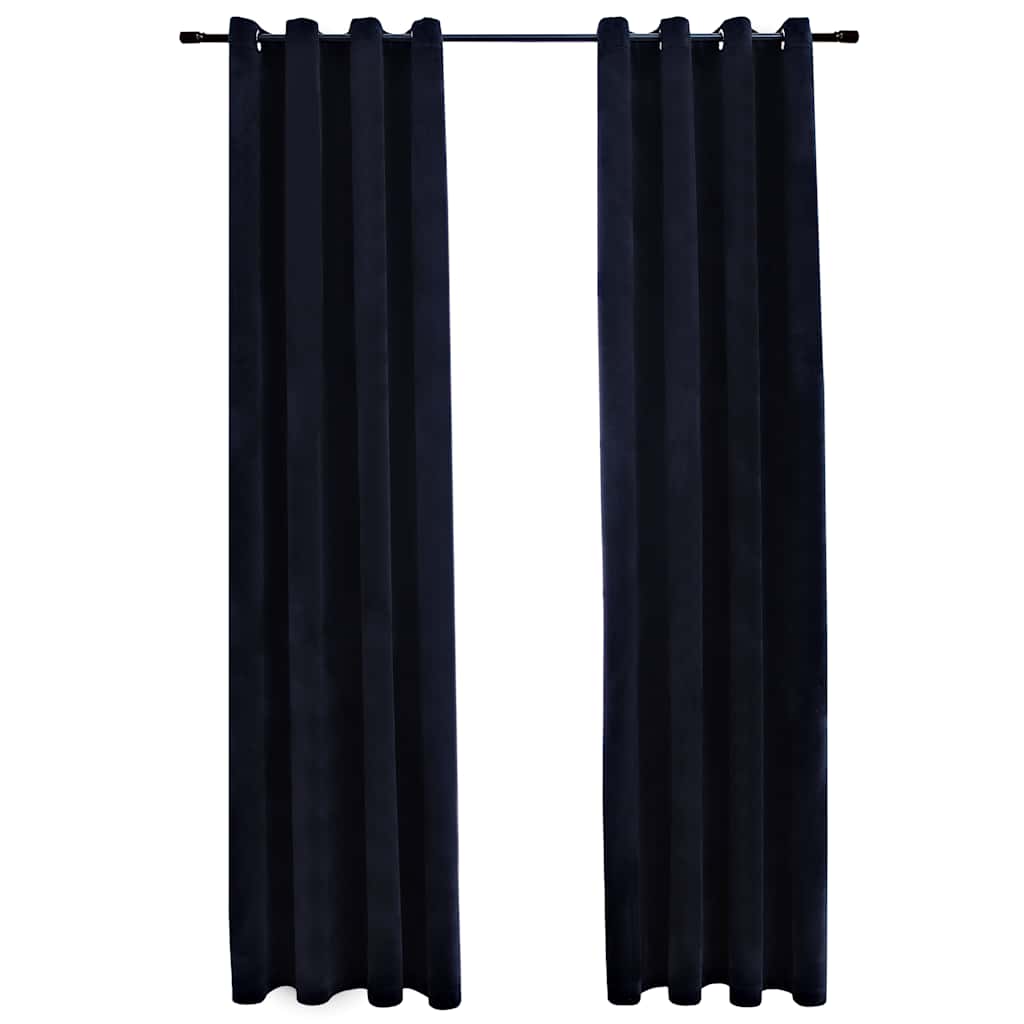 Vidaxl gordijn verduisterend met ringen 2 st 140x225 cm fluweel zwart