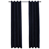 Vidaxl gordijn verduisterend met ringen 2 st 140x225 cm fluweel zwart