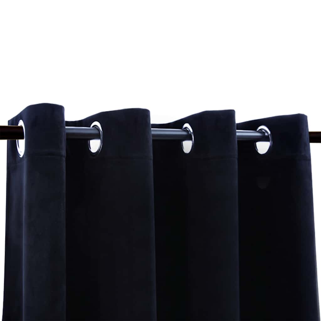 Vidaxl gordijn verduisterend met ringen 2 st 140x225 cm fluweel zwart