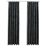 Vidaxl gordijnen verduisterend 2 st met haken 140x245 cm fluweel antraciet