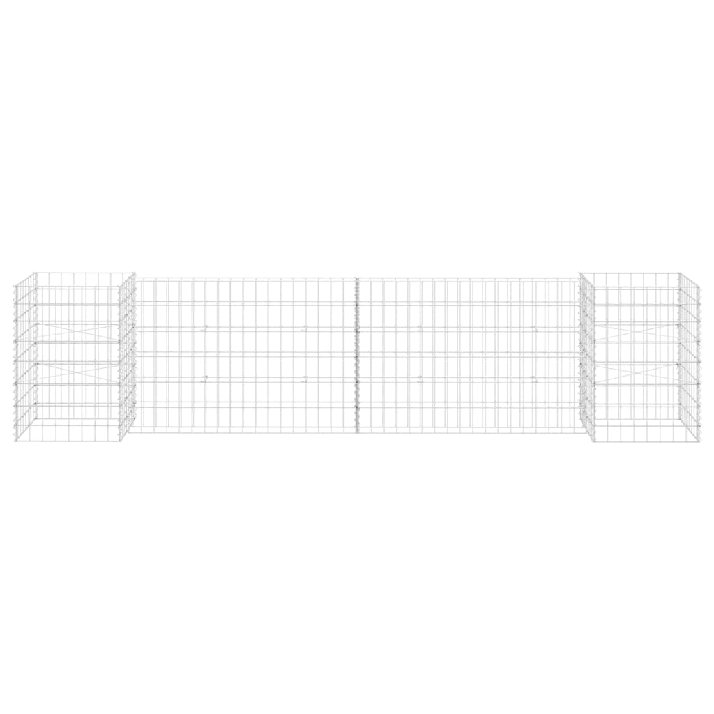 Vidaxl gabion plantenbak h-vormig 260x40x60 cm staaldraad