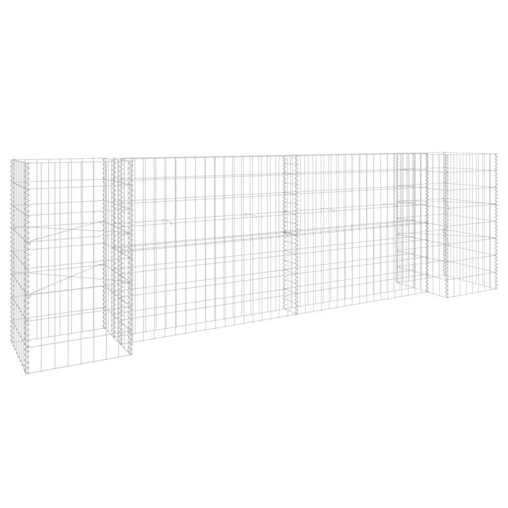 Vidaxl gabion plantenbak h-vormig 260x40x80 cm staaldraad