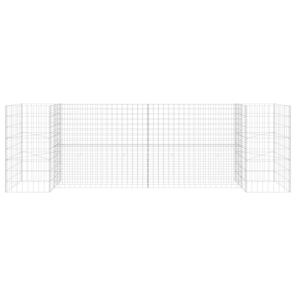 Vidaxl gabion plantenbak h-vormig 260x40x80 cm staaldraad