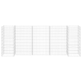 Vidaxl gabion plantenbak h-vormig 260x40x100 cm staaldraad