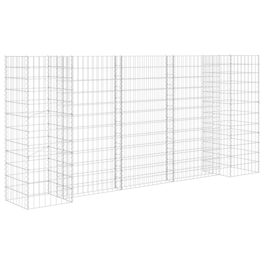 Vidaxl gabion plantenbak h-vormig 260x40x120 cm staaldraad