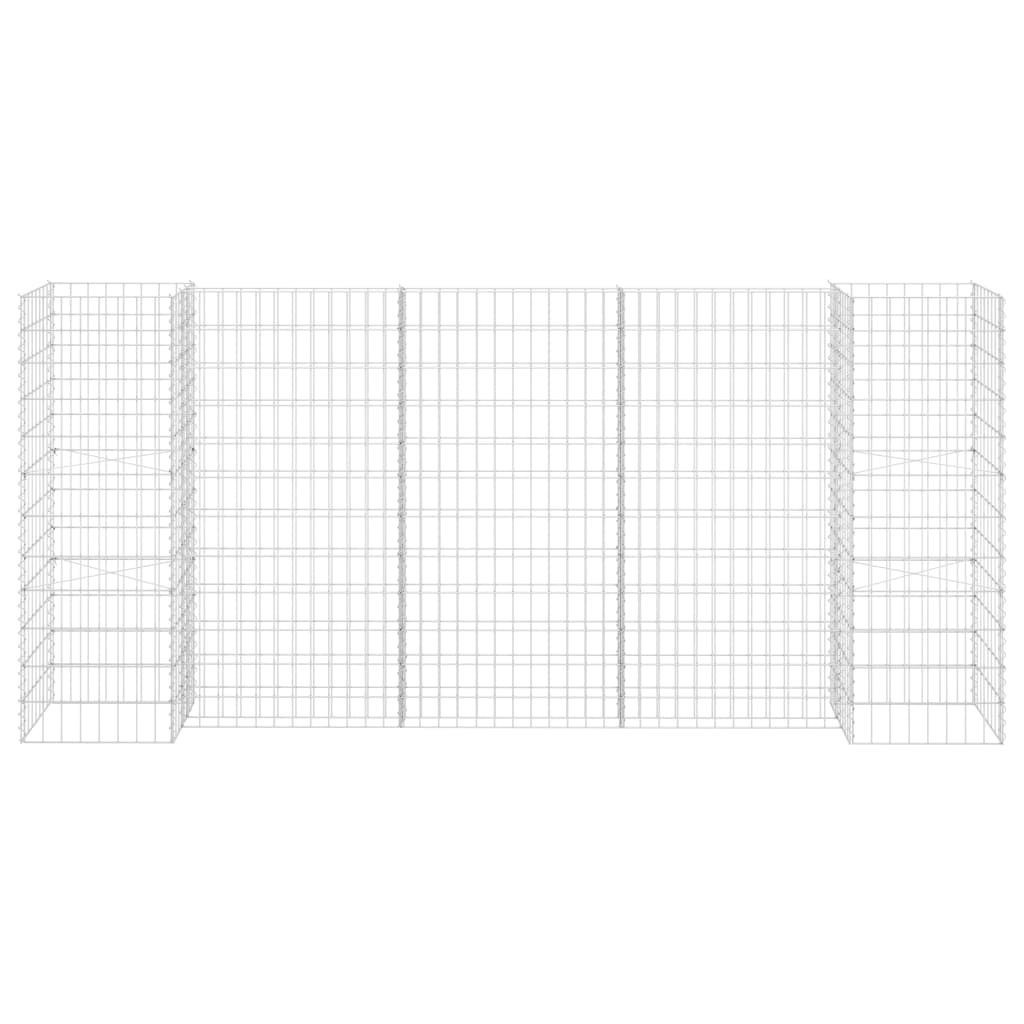 Vidaxl gabion plantenbak h-vormig 260x40x120 cm staaldraad