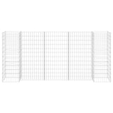Vidaxl gabion plantenbak h-vormig 260x40x120 cm staaldraad
