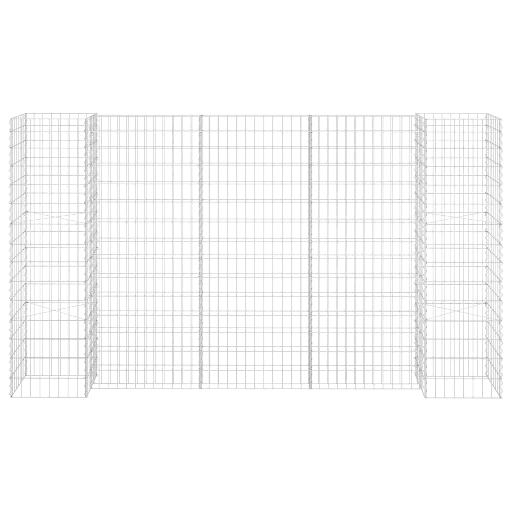 VidaXL Gabion plantenbak H-vormig 260x40x150 cm staaldraad