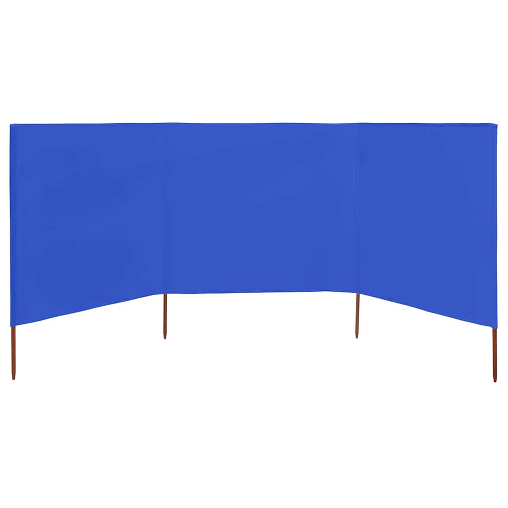 Vidaxl windscherm 3-panelen 400x120 cm stof azuurblauw