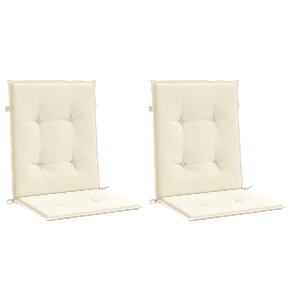 Vidaxl tuinstoelkussen lage rug 2 st 100x50x3 cm oxford stof crème