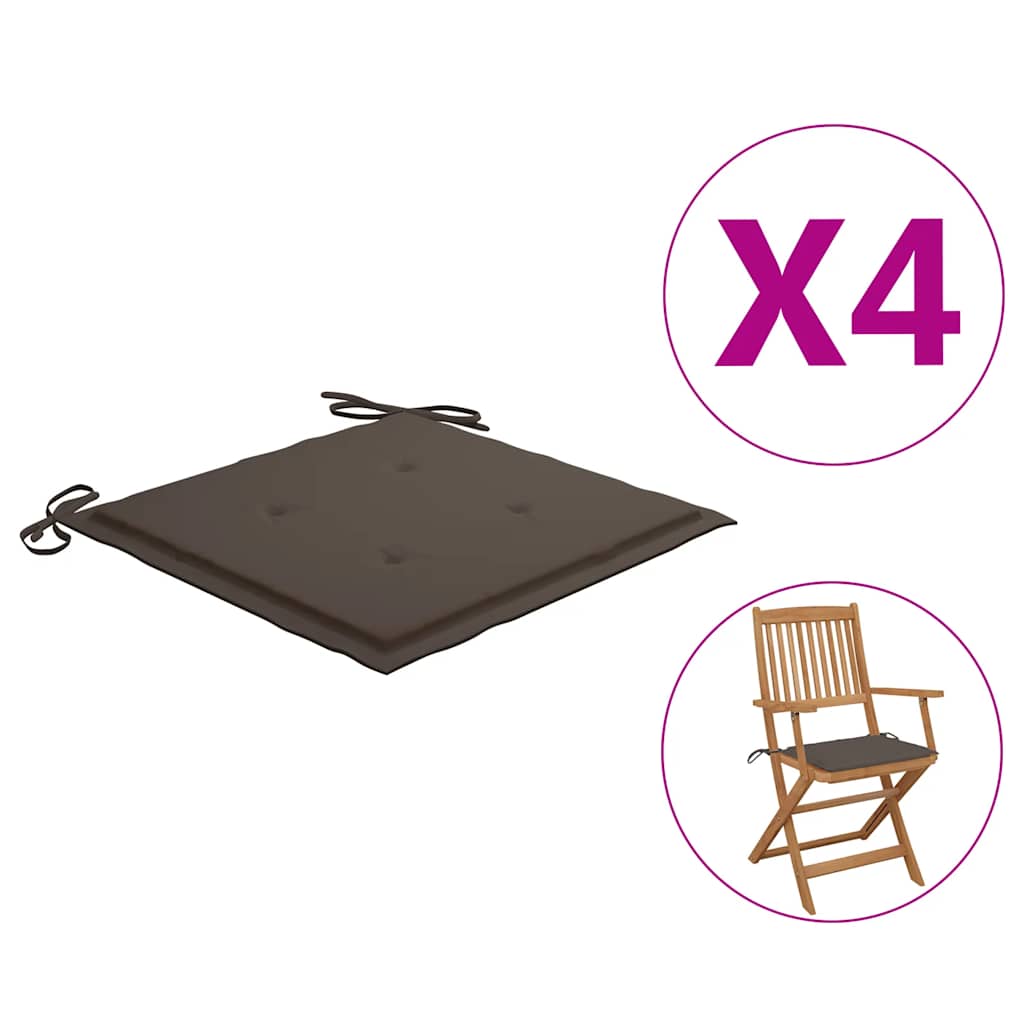 Vidaxl tuinstoelkussens 4 st 40x40x4 cm oxford stof taupe