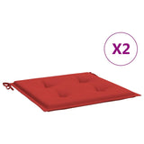 Vidaxl tuinstoelkussens 2 st 50x50x4 cm stof rood