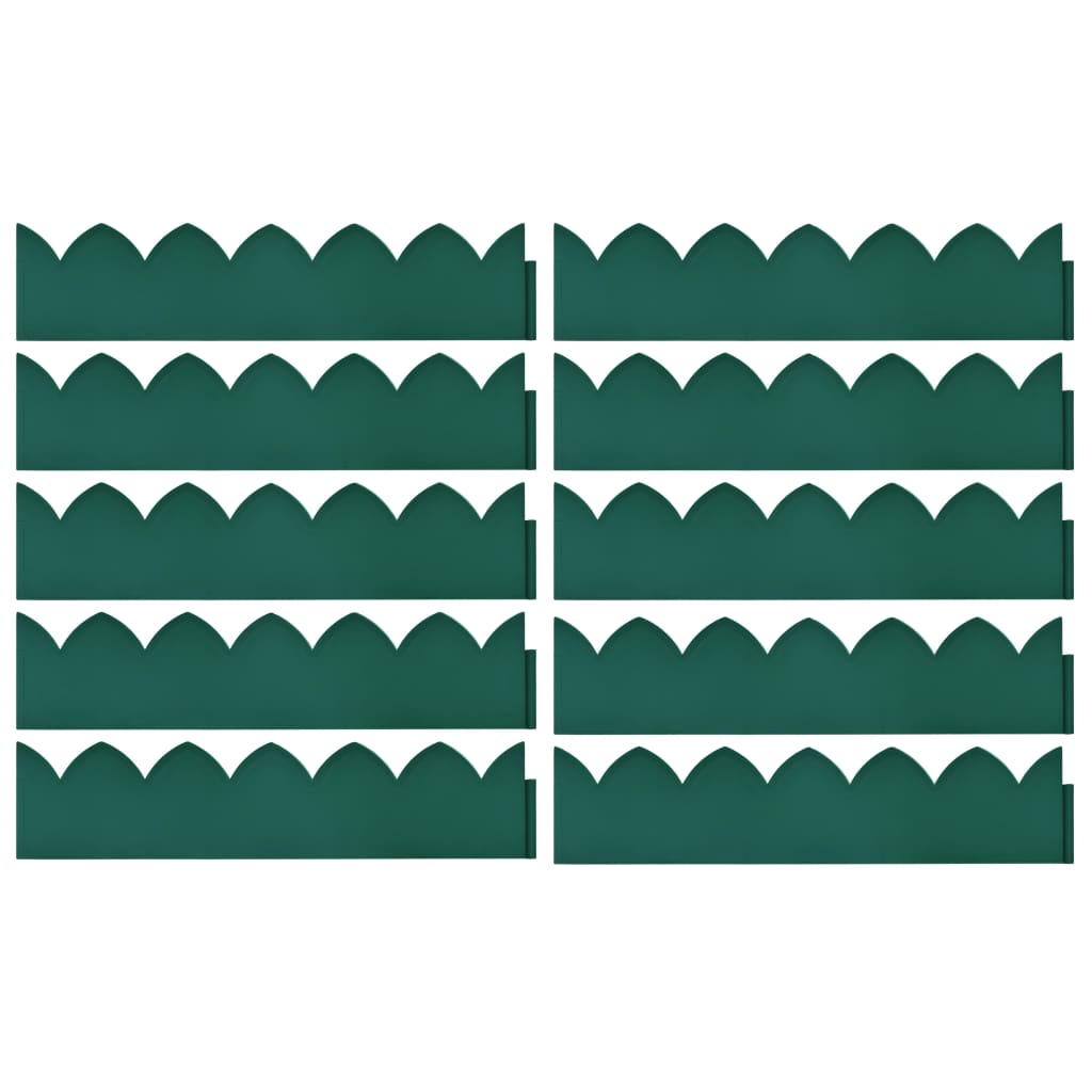 Vidaxl gazonranden 10 st 65x15 cm pp groen