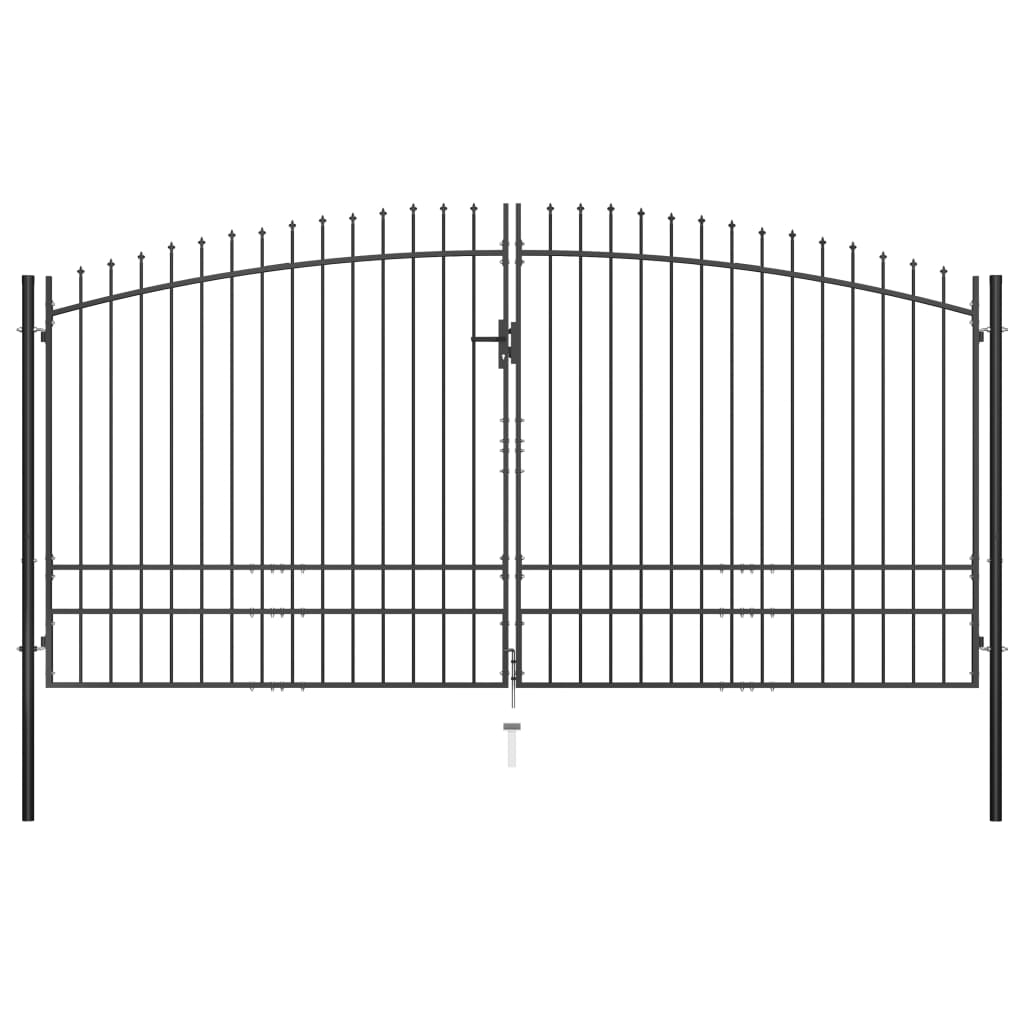 VidaXL Hekpoort dubbele deur met speren bovenkant 400x248 cm