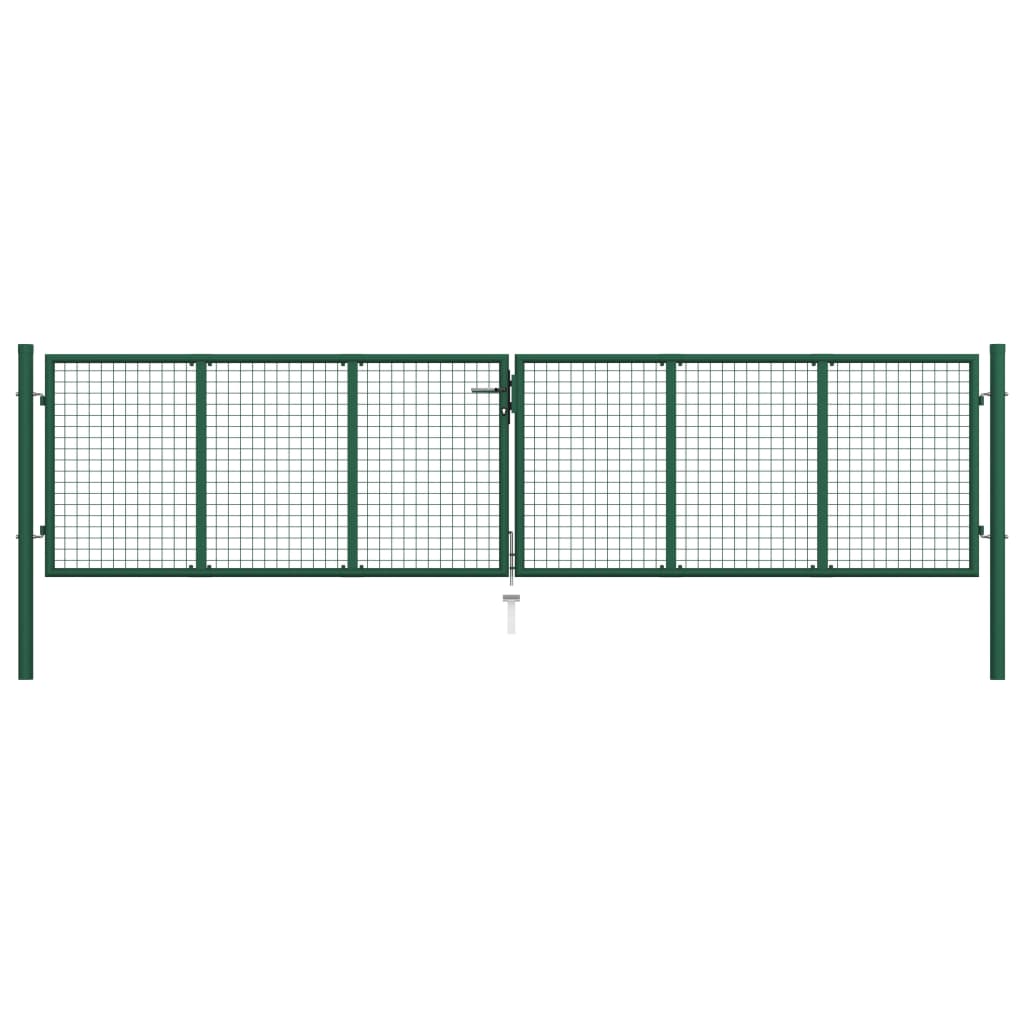 VidaXL Gaaspoort 390x100 cm staal groen