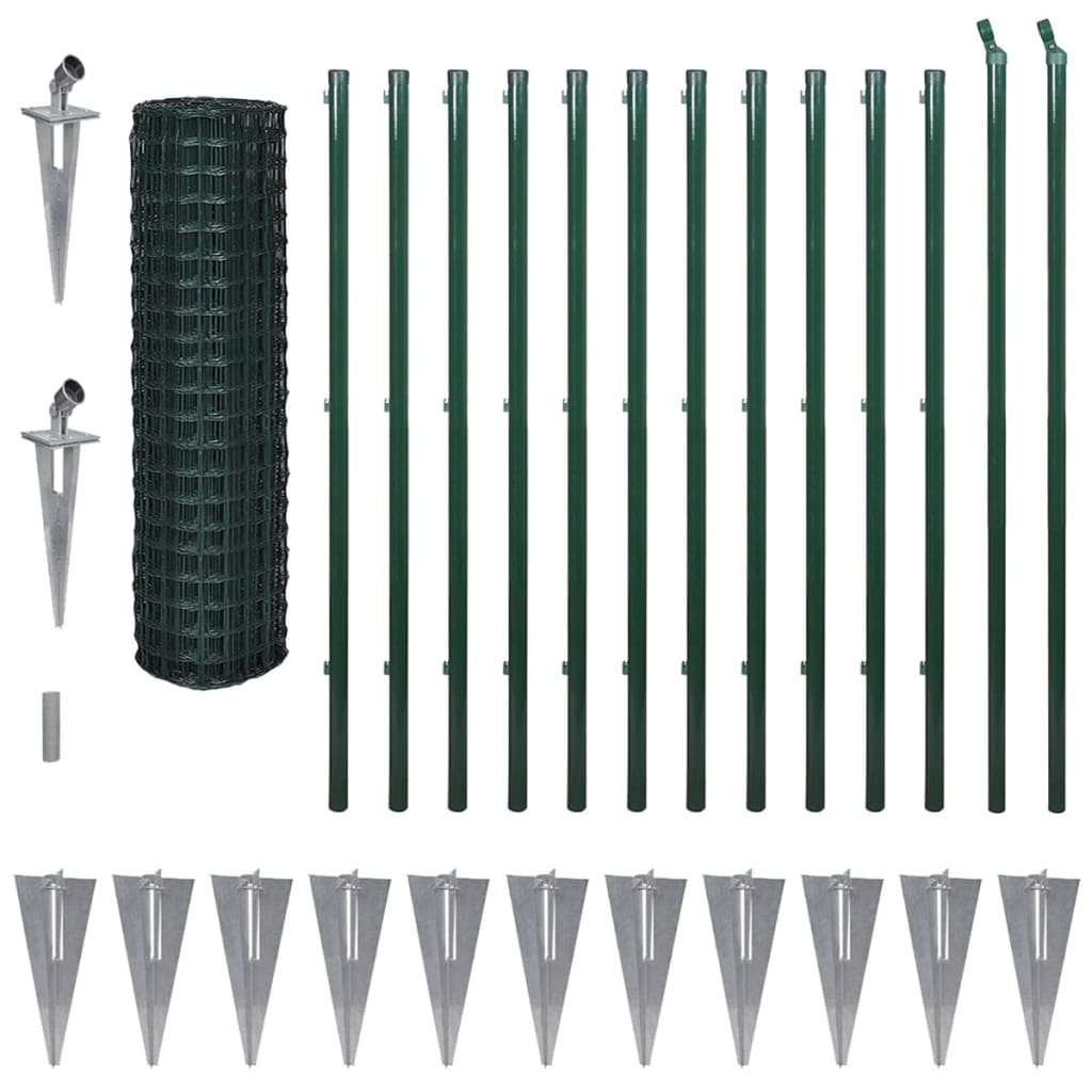 VidaXL Hek 25x1,7m staal groen