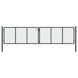VidaXL Gaaspoort 400x150 cm gegalvaniseerd staal grijs