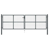 VidaXL Gaaspoort 400x175 cm gegalvaniseerd staal grijs