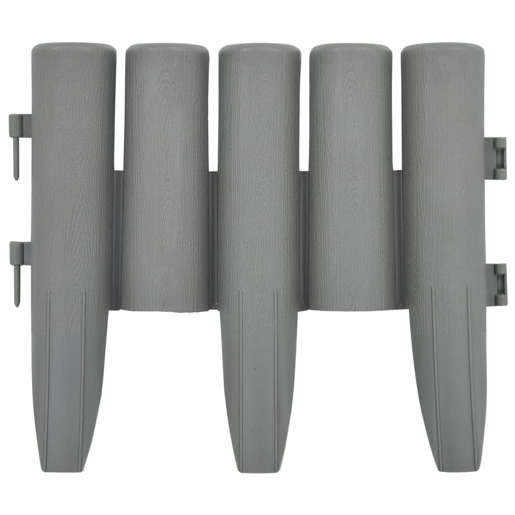 Vidaxl gazonranden 36 st 10 m pp grijs