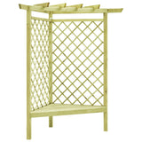 VidaXL Hoekpergola met zitting 130x130x197 cm geïmpregneerd groenenhout