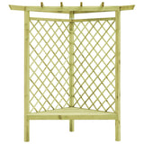 VidaXL Hoekpergola met zitting 130x130x197 cm geïmpregneerd groenenhout