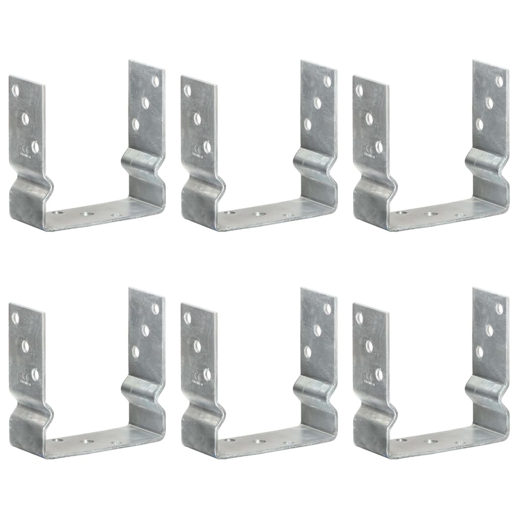 Vidaxl grondankers 6 st 14x6x15 cm gegalvaniseerd staal zilverkleurig
