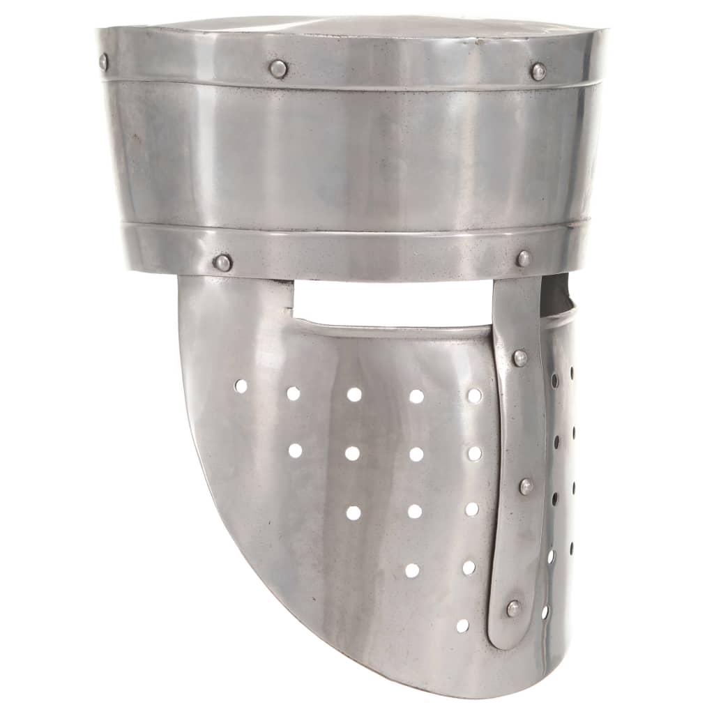 Vidaxl ridderhelm middeleeuws replica larp staal zilverkleurig