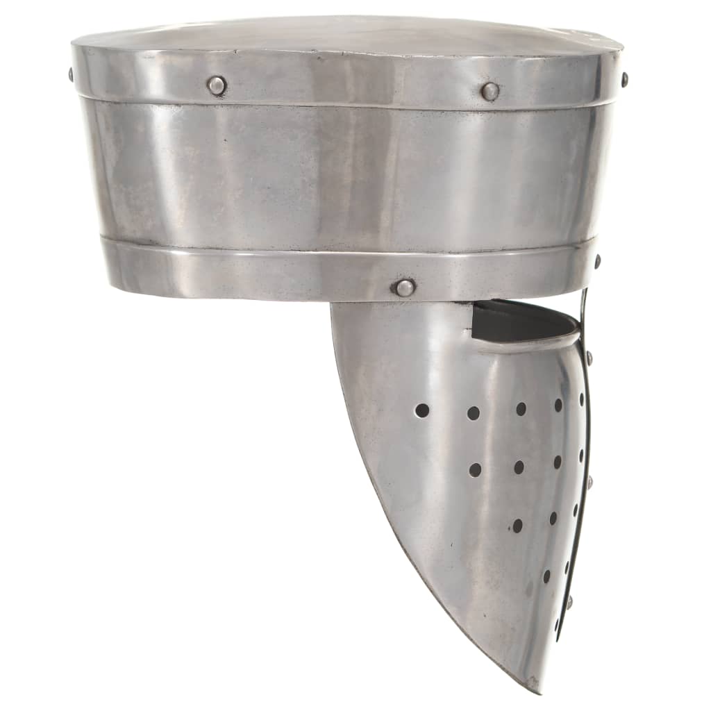 Vidaxl ridderhelm middeleeuws replica larp staal zilverkleurig