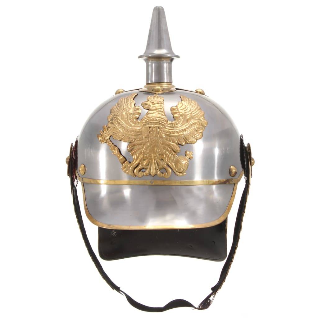 Vidaxl pickelhaube germaans replica larp staal zilverkleurig