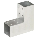 Vidaxl paalverbindingen 4 st l-vorm 71x71 mm gegalvaniseerd metaal