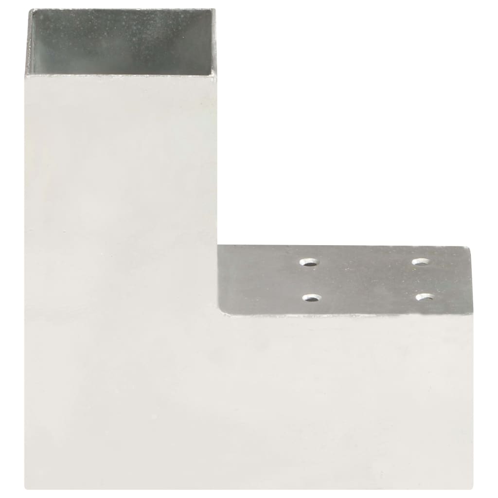 Vidaxl paalverbindingen 4 st l-vorm 71x71 mm gegalvaniseerd metaal