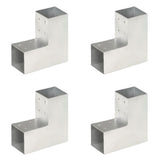 Vidaxl paalverbindingen 4 st l-vorm 81x81 mm gegalvaniseerd metaal