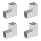 Vidaxl paalverbindingen 4 st l-vorm 91x91 mm gegalvaniseerd metaal