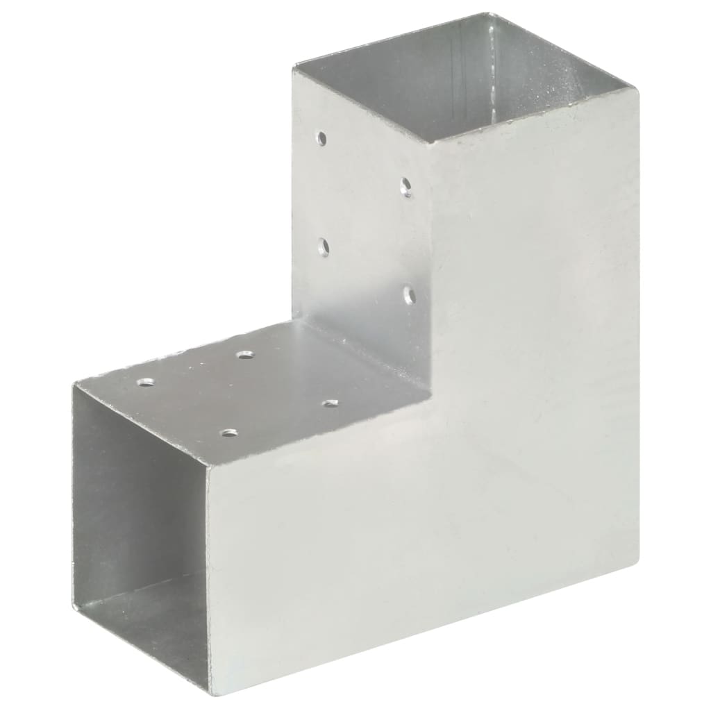 Vidaxl paalverbindingen 4 st l-vorm 91x91 mm gegalvaniseerd metaal