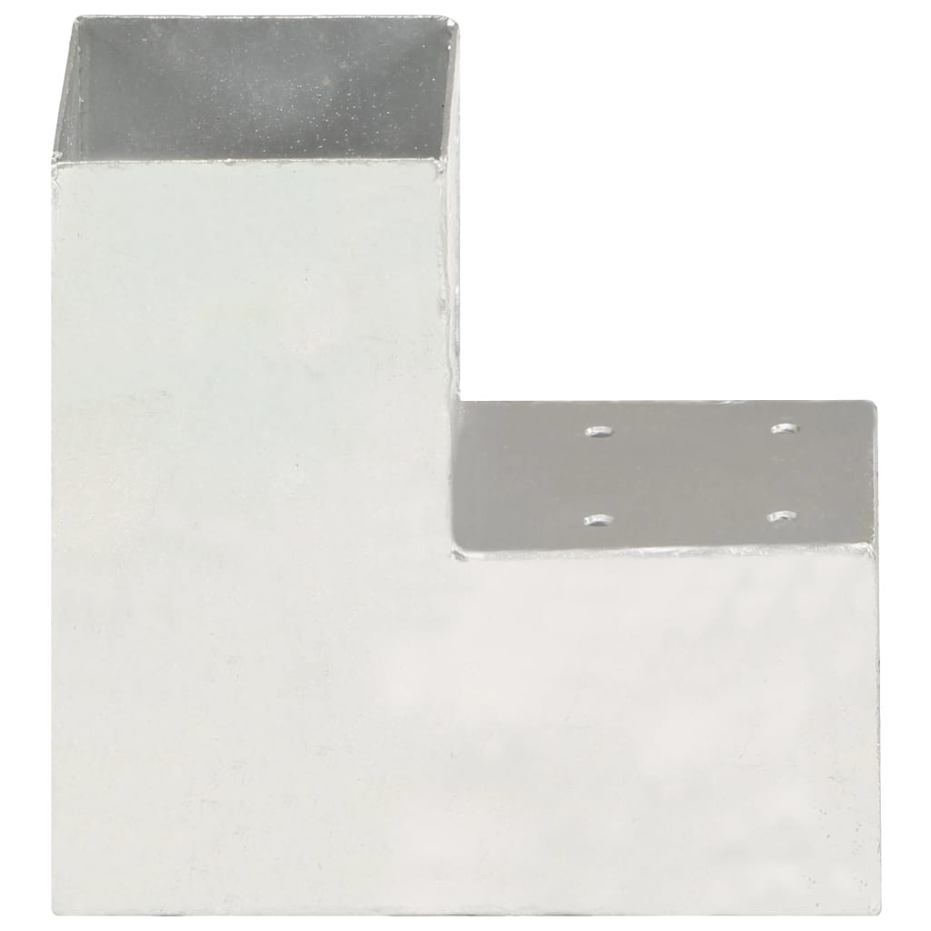 Vidaxl paalverbindingen 4 st l-vorm 91x91 mm gegalvaniseerd metaal