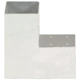 Vidaxl paalverbindingen 4 st l-vorm 91x91 mm gegalvaniseerd metaal