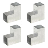 Vidaxl paalverbindingen 4 st l-vorm 101x101 mm gegalvaniseerd metaal