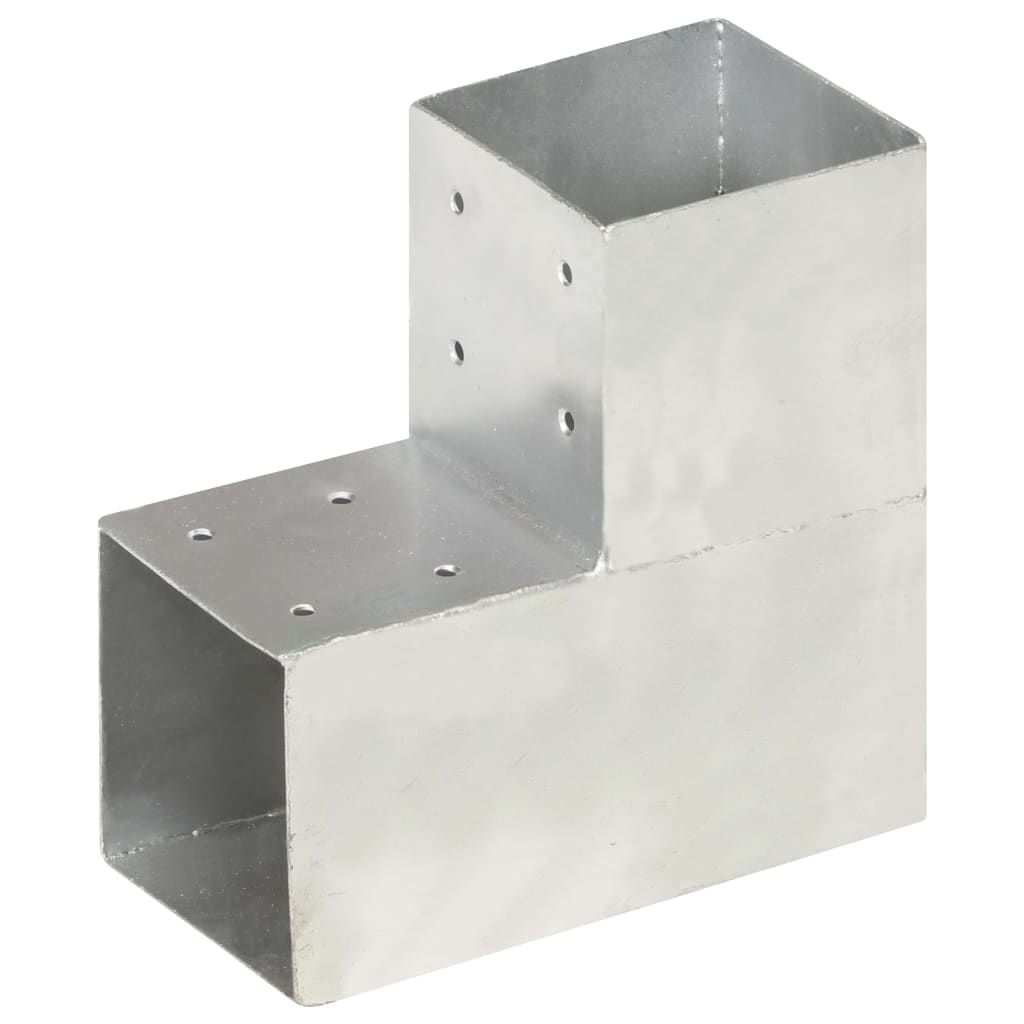 Vidaxl paalverbindingen 4 st l-vorm 101x101 mm gegalvaniseerd metaal