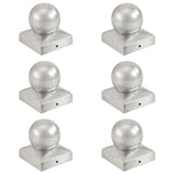 Vidaxl paalkappen 6 st bol 71x71 mm gegalvaniseerd metaal