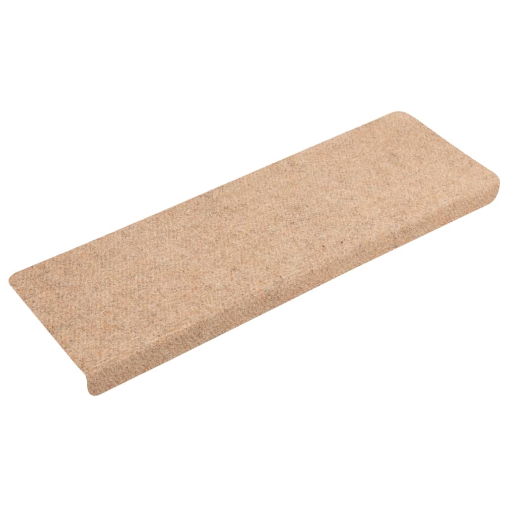 Vidaxl trapmatten zelfklevend 15 stuks 65x21x4 cm crème met rechthoekige rand
