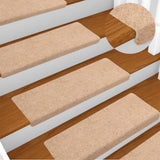 Vidaxl trapmatten zelfklevend 15 stuks 65x21x4 cm crème met rechthoekige rand