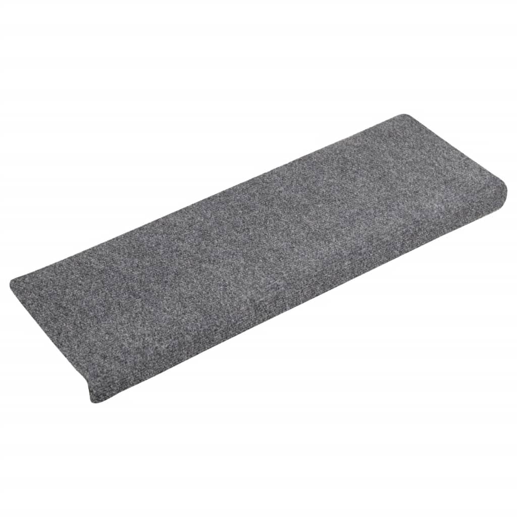 Vidaxl trapmatten zelfklevend 15 stuks 65x21x4 cm lichtgrijs met rechthoekige rand