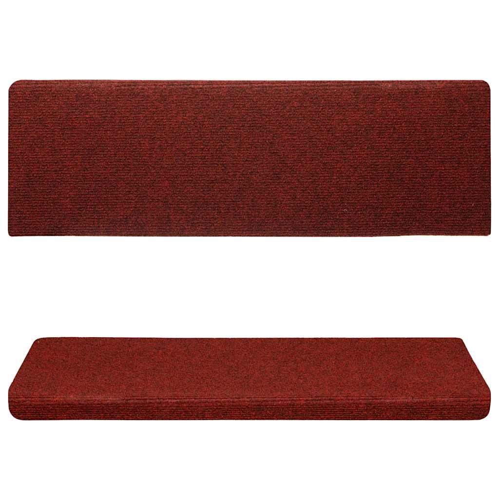 Vidaxl trapmatten 15 st 65x21x4 cm naaldvilt rood