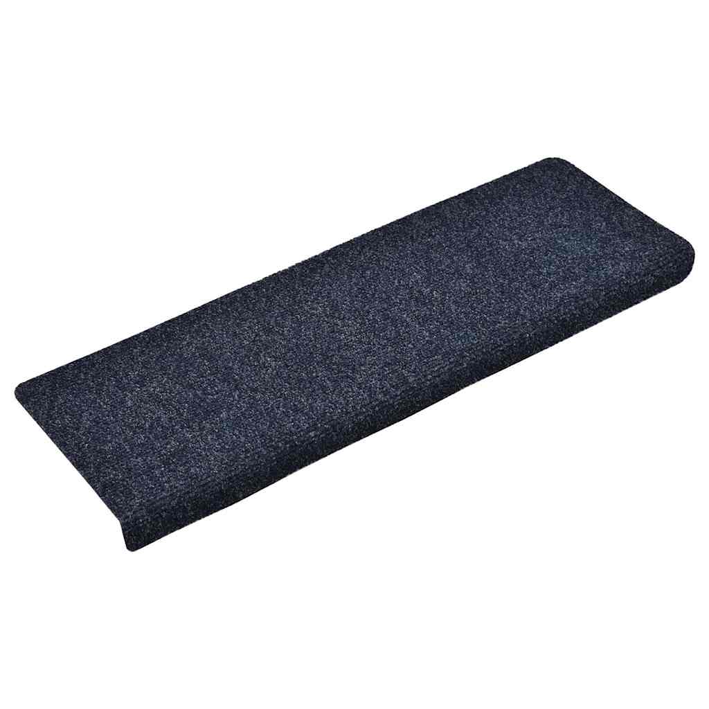 Vidaxl trapmatten zelfklevend 15 stuks 65x21x4 cm blauw rechthoekige rand