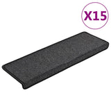 Vidaxl trapmatten 15 st 65x21x4 cm antraciet rechthoekige rand