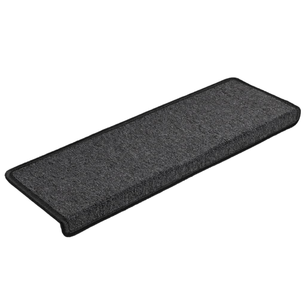 Vidaxl trapmatten 15 st 65x21x4 cm antraciet rechthoekige rand