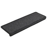 Vidaxl trapmatten 15 st 65x21x4 cm antraciet rechthoekige rand